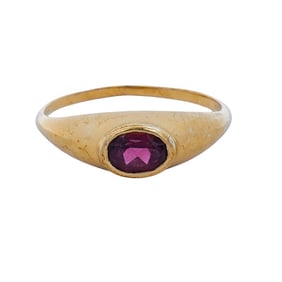 14K Yellow Gold On Sterling Rhodolite Garnet Ring