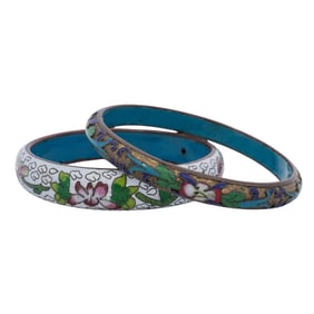 (2 Pc) Chinese Enamel Cloisonne Bracelets