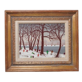 Ch. Lucien Pincon-M. (French, 1902) 'Winter Scene' Painting