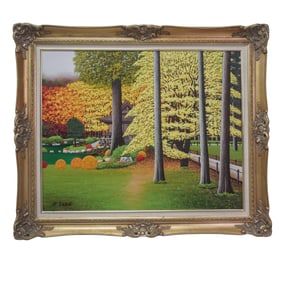 K. Satoh Mixed Media Japanese Landscape