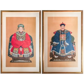 Pair Of Chinese Ancestral Paintings