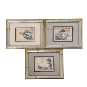 (3 pcs) Norm Altman (20th Cent., American) Judaica Figural Lithographs