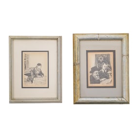 Pair of Norm Altman (20th Cent., American) Judaica Figural Lithographs