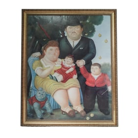 Fernando Botero (Colombian, 1932) "A Family" Framed Print