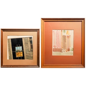 (2 Pc) Original Watercolor and Acrylic Paintings