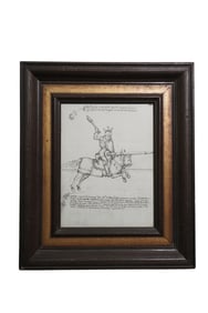 Antique Medieval Lancing Engraving