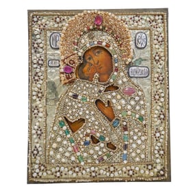 Russian Orthodox Icon of Virgin Mary and Christ Child