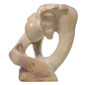 Organic Form Carved Stone Abstract Sculpture