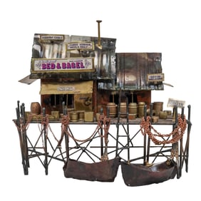 E. Abdelnour (1935-2024, American) Mixed Metal Boathouse Sculpture