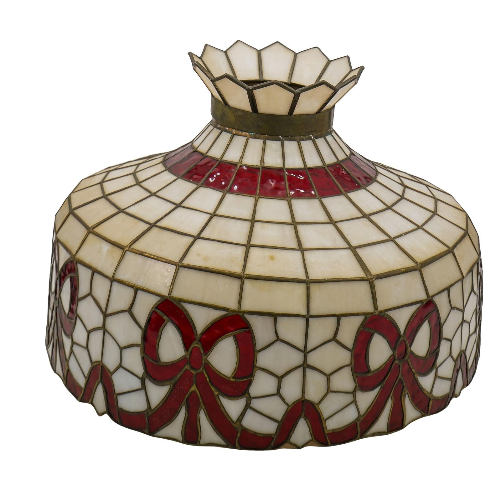 Vintage Large Stained Glass Bow Chandelier (1 of 5)