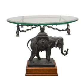 Maitland Smith Bronze Elephant Side Table