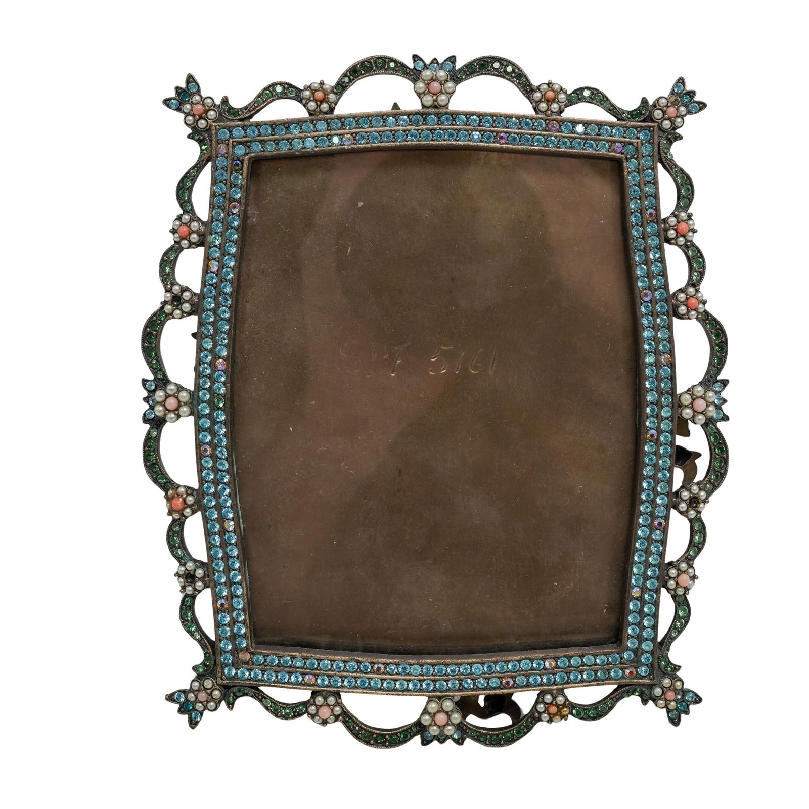 Jay Strongwater Jeweled Floral Ribbon-Edge Photo Frame (1 of 6)