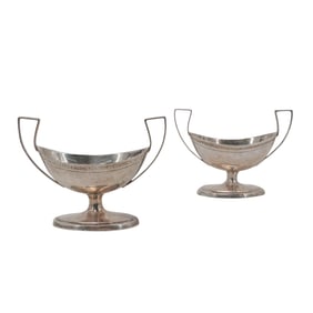 (2 Pc) Antique Crichton & Co. Sterling Silver Footed Salt Cellars