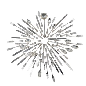(61 pcs) Mantel, Clementi & Co. 800 Silver Flatware Set