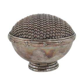 Indonesian Hallmarked Sterling Basket Weave Dish