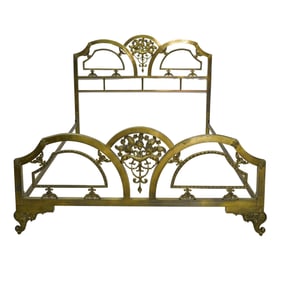 Antique Art Nouveau Brass Bed Frame