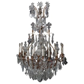 Monumental Possibly Baccarat Cut Crystal Chandelier