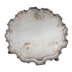 1948 English C.J. Vander Ltd. Sterling Silver Footed Tray