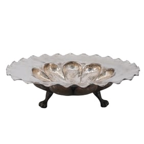 Hammered Silver Plated Footed Bowl