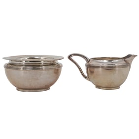 (2 Pc) Anton Hausler Austrian 833 Silver Creamer & Sugar Bowl Set