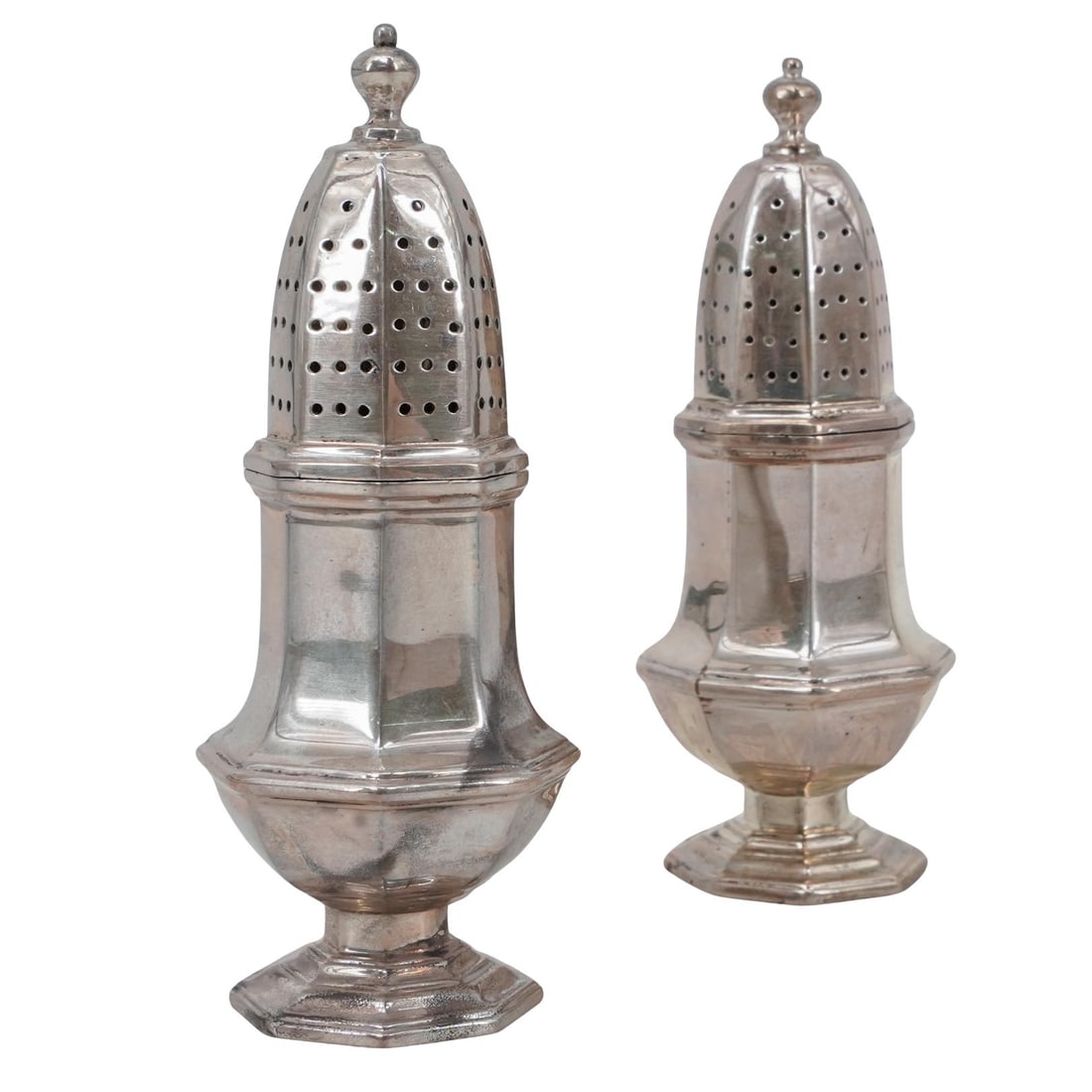 (2 Pc) Cartier Sterling Silver Salt & Pepper Shaker Set (1 of 5)