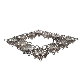 (12 pcs) Att. Mauser Mfg. Co. Sterling Floral Openwork Footed Bowls