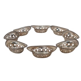 (8 Pc) Antique Meriden Britannia Co. Sterling Silver Reticulated Dishes