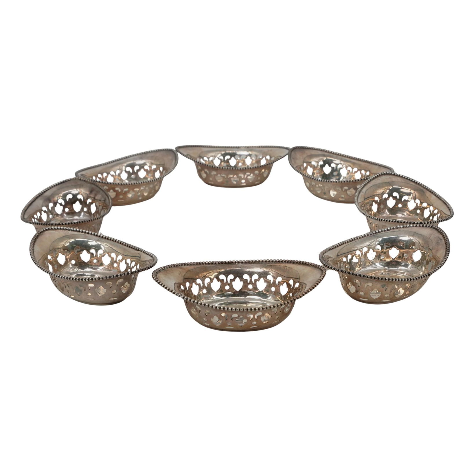 (8 Pc) Antique Meriden Britannia Co. Sterling Silver Reticulated Dishes (1 of 10)