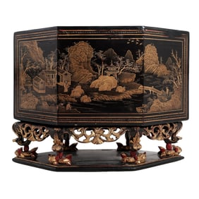 19th cent. Chinese Lacquered Gilded Wooden Altar Shrine