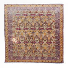 Large Oushak Wool Saffron Turkish Rug