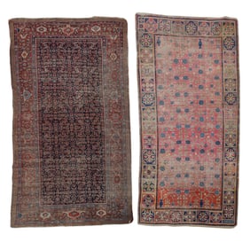 (2 pcs) Oriental Handwoven Wool Area Rugs