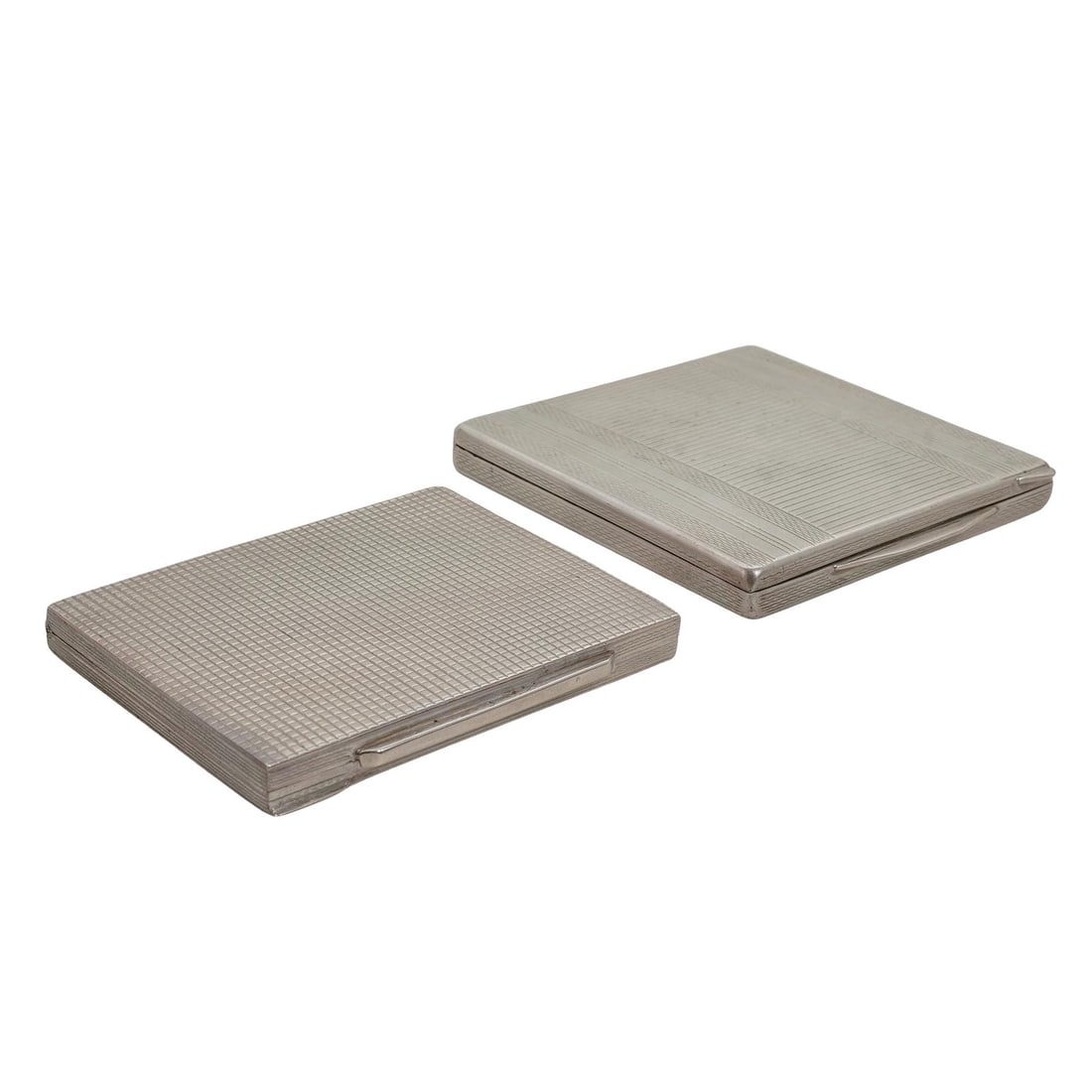 (2 Pc) Antique Silver Cigarette Cases (1 of 6)