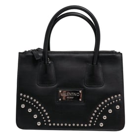 Valentino Black Leather Bag with Silver Studs