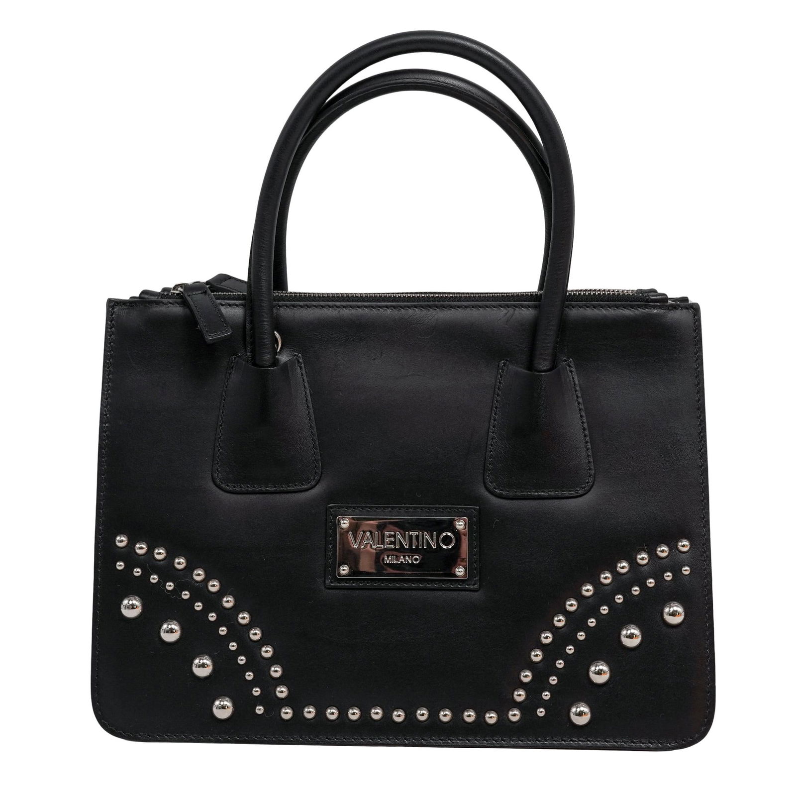 Valentino Black Leather Bag with Silver Studs (1 of 8)