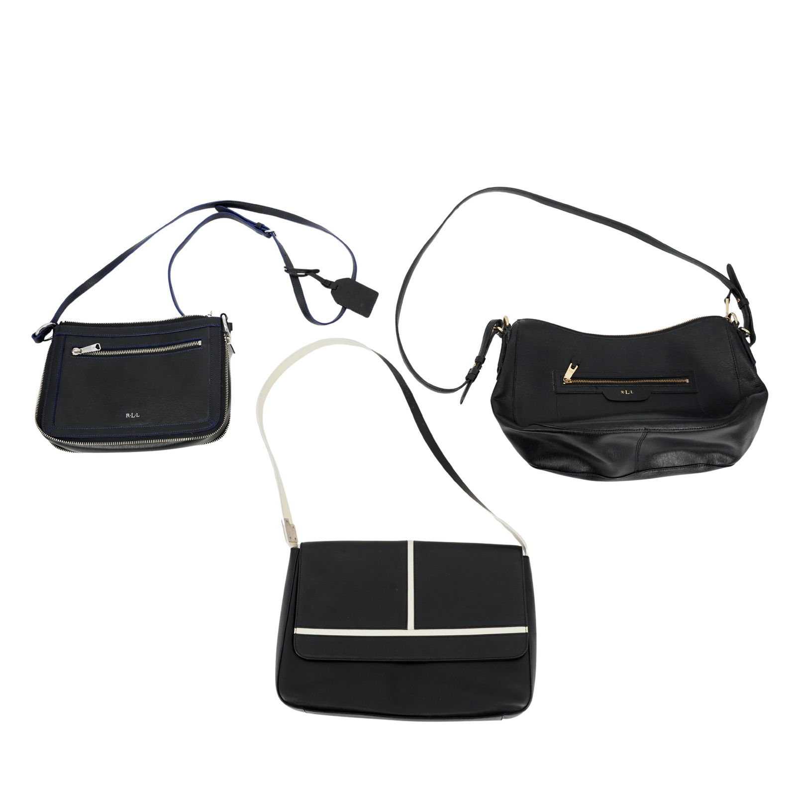 (3 pcs) Ralph Lauren Black Leather Purses (1 of 20)