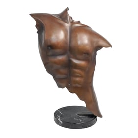 Sig De Tonancour (20th century, American) Male Bronze Torso