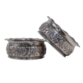 Pair of Gorham Sterling Silver Floral Salt Cellars