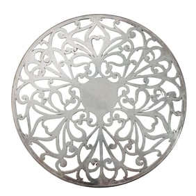 Hennegan, Bates & Co. Sterling Silver / Glass Round Trivet