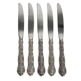 (5 pcs) Gorham Silver "Strasbourg" Sterling Stainless Knives