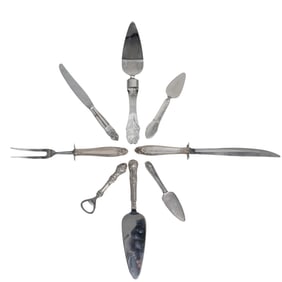 (7 Pc) Sterling Handle Serving Utensils
