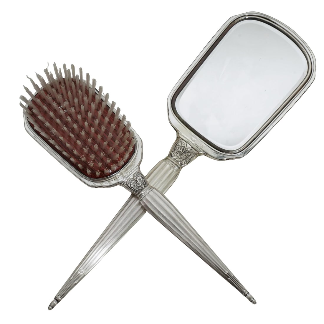 (2 Pc) Antique S& B Saart Bros. Sterling Silver Vanity Set (1 of 9)