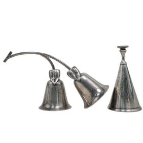 (2 Pc) Sterling Silver Dinner Bell & Candle Snuffer Grouping
