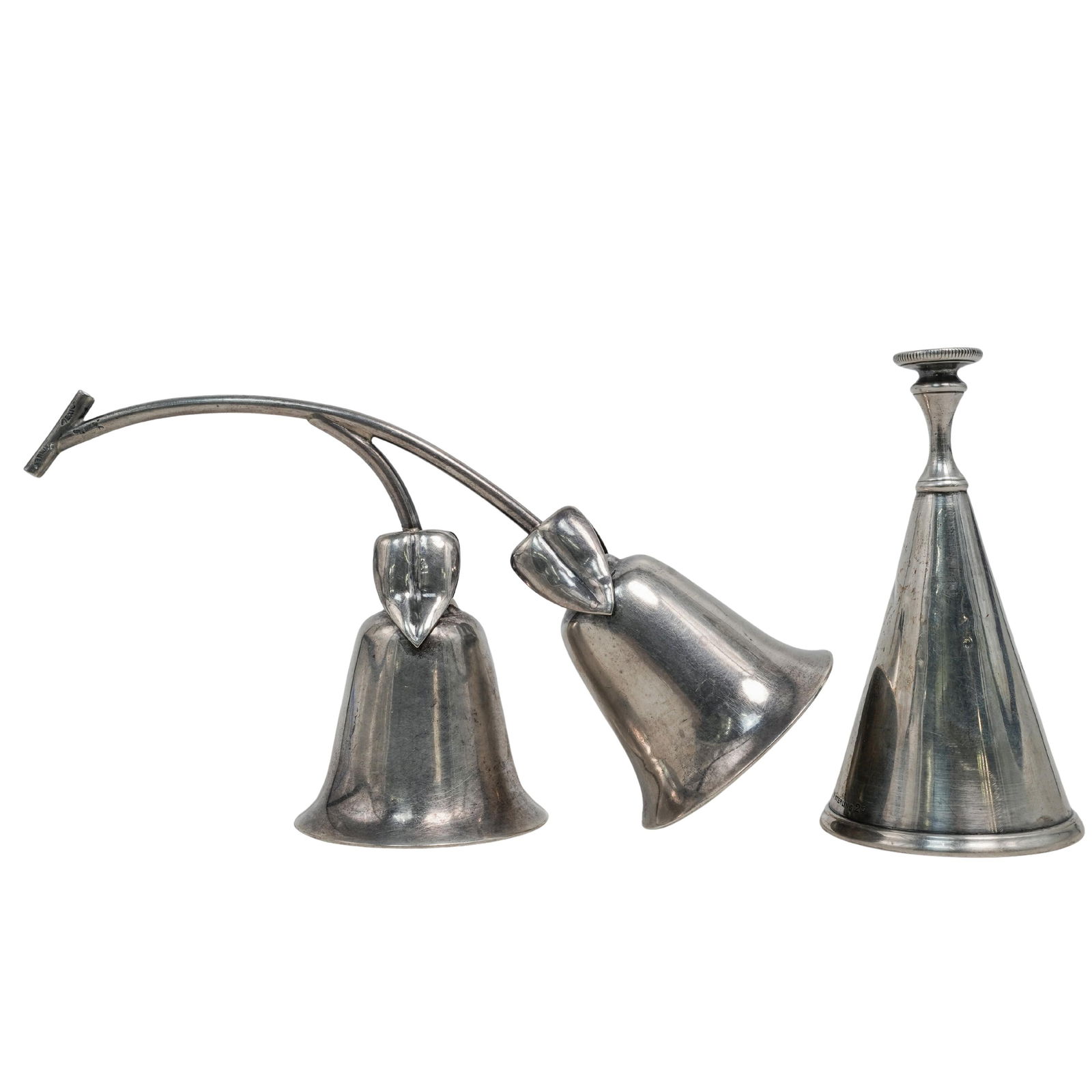 (2 Pc) Sterling Silver Dinner Bell & Candle Snuffer Grouping (1 of 8)