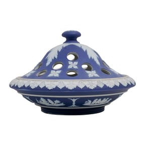 Wedgwood Blue Jasperware Potpourri Bowl