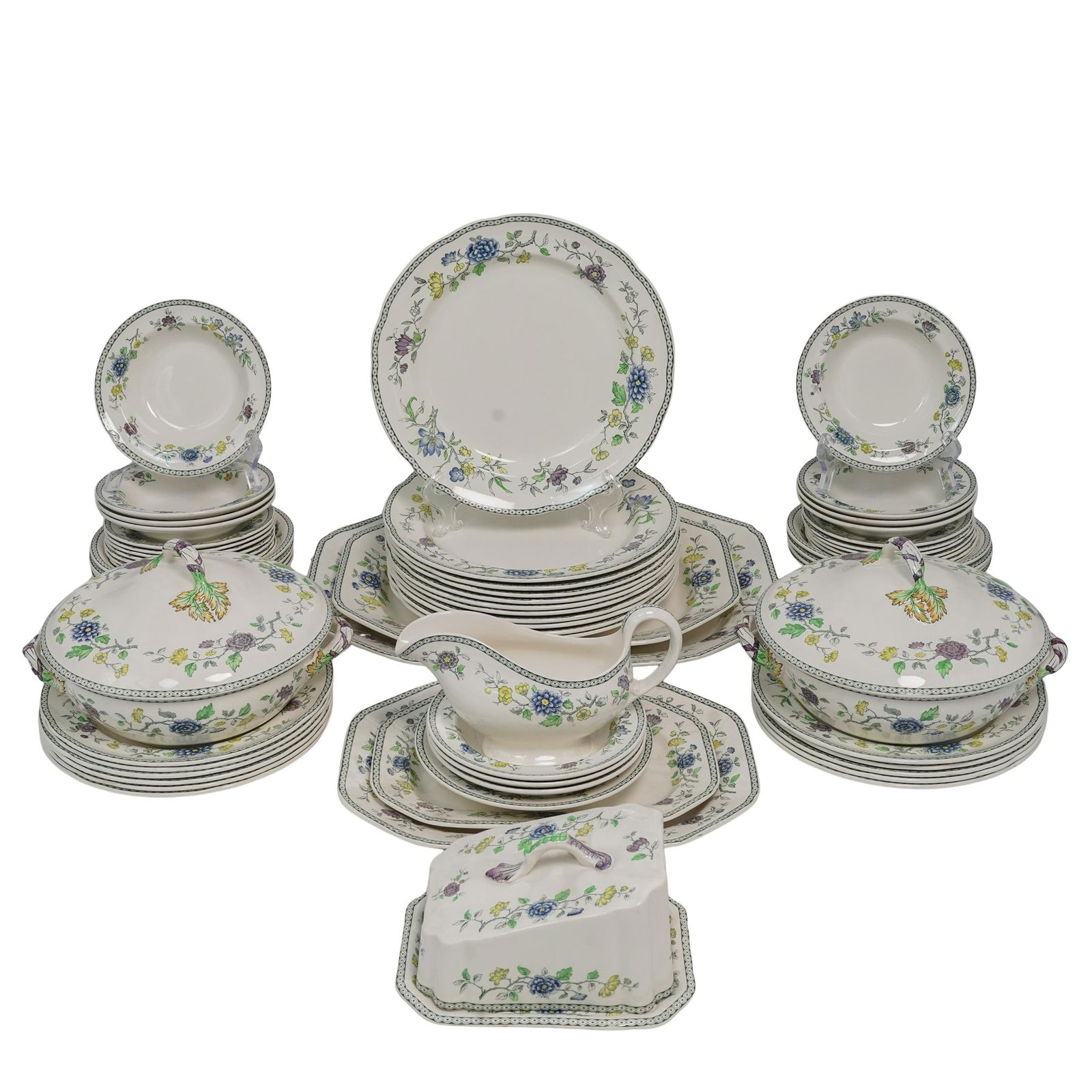 (64 Pc) English Copeland Spode "Koro" Porcelain Dinnerware Set (1 of 20)