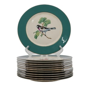 (12 pcs) Eliot Fine China Avian Plates