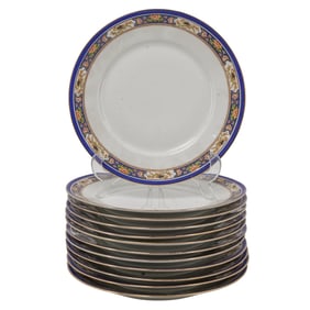 (12 Pc) Limoges Porcelain Dinner Plates Set