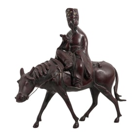 Antique Chinese Horse and Rider Figurine