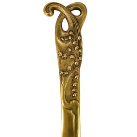 French Signed Gilt Bronze "Lily Of The Valley" Letter Opener