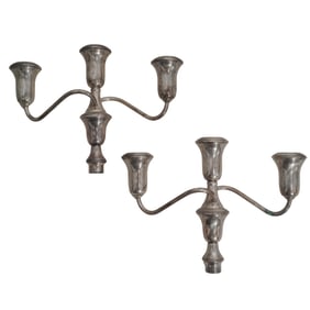 Pair of Weighted Sterling Silver Candelabra Arms